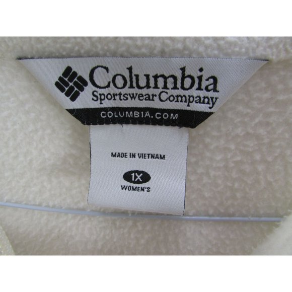 Columbia Sportswear Womens XL White Cream Logo Full Zip Fleece Jacket WW6114 - Picture 3 of 7